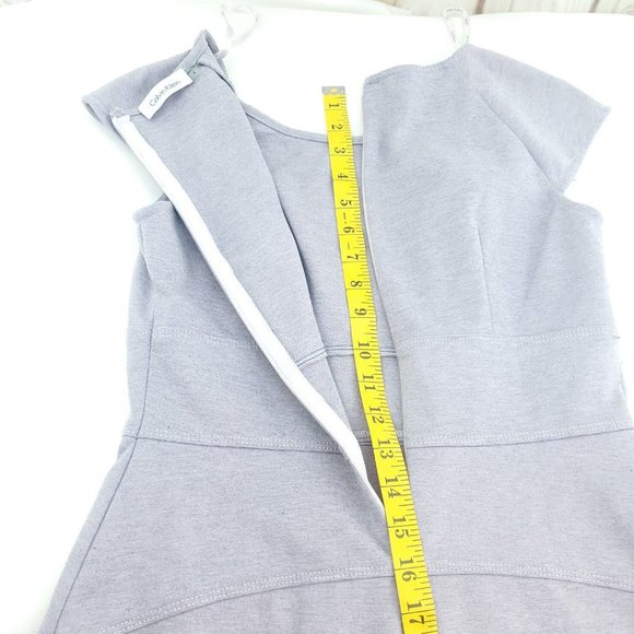 Calvin Klein Womens Lavender Heathered Sleeveless Round Neck Sheath Dress Size 4 - Picture 8 of 11